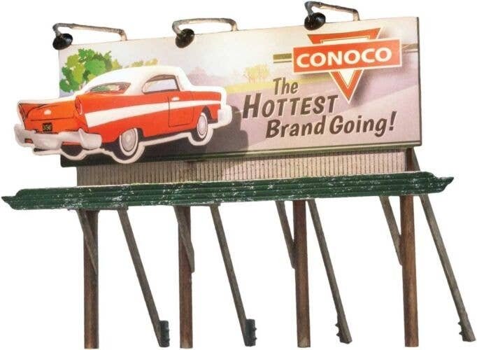 Lighted Billboard - Just Plug(R) -- Conoco Hottest Brand, HO, Woodland Scenics 5793