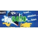 Navy Billboard - Kit -- Ship Graphics, `Travel... Adventure... with a Future` Slogan, HO, Tichy Train Group 8400