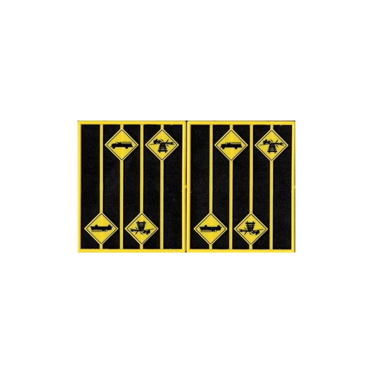 Firehouse and Low Vehicle Warning Signs -- 8 Signs, 4 Each of 2 Styles, O, Tichy Train Group 2084