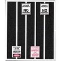 No Trespassing Signs -- 8 Signs, 3 Different Styles, O, Tichy Train Group 2101