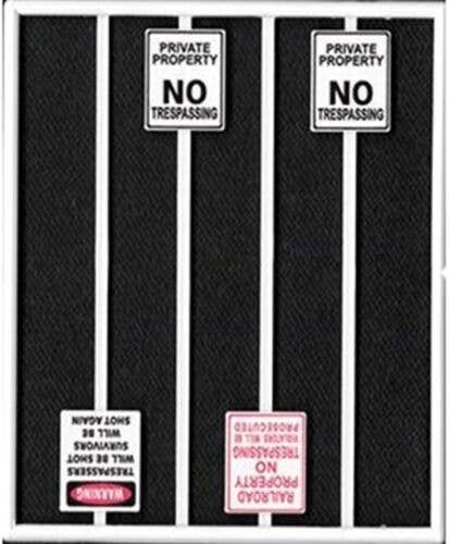 No Trespassing Signs -- 8 Signs, 3 Different Styles, O, Tichy Train Group 2101