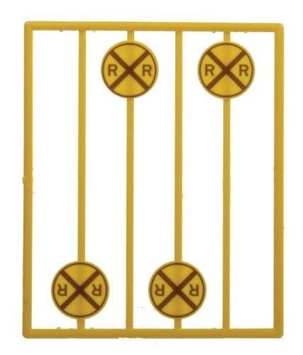 Modern Grade Crossing Advance Warning Signs -- Diagonal Cross pkg(8), O, Tichy Train Group 2061