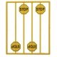 Yellow Stop Signs -- pkg(8), O, Tichy Train Group 2071