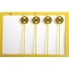 Railroad Crossing Highway Warning Sign -- Modern Yellow & Black pkg(20), HO, Tichy Train Group 8176