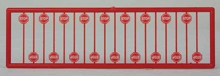 Modern Red Stop Signs -- pkg(18), N, Tichy Train Group 2612