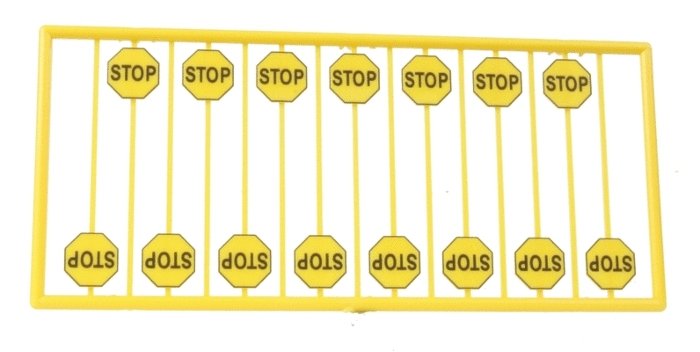 Early Stop Sign -- Yellow pkg(15), HO, Tichy Train Group 8248
