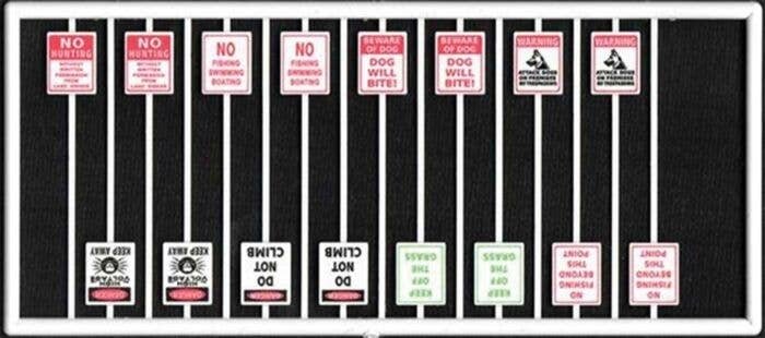 Assorted Warning Signs -- pkg(16), HO, Tichy Train Group 8314