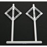 Railroad Crossing Warning Sign pkg(10) -- Early Diamond Style - Look Out for the Cars Lettering, HO, Tichy Train Group 8179