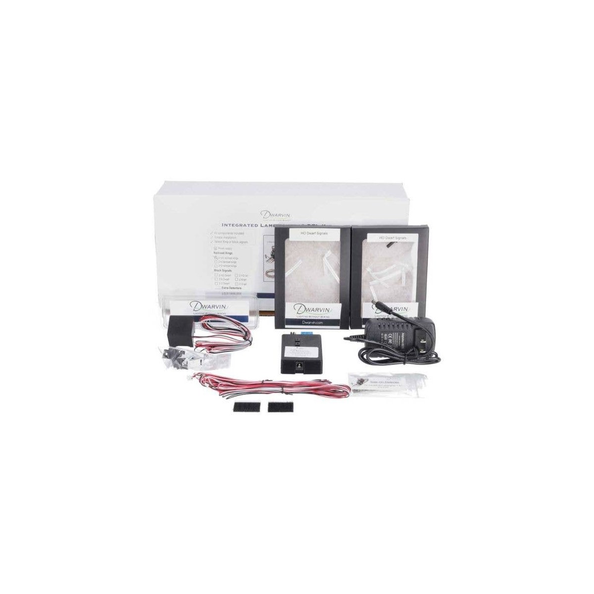 DVIDBS101 Dwarf Block Signal Kit -- With Lamplighter DFL, 2 Side-On Infrared IR Detectors, 2 Signals, , HO, Dwarvin IDBS101