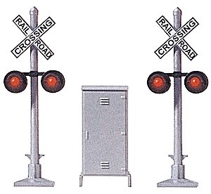United States-Style Crossing Signal -- 2 Signals & Relay Box, HO, Busch Gmbh & Co Kg 5934