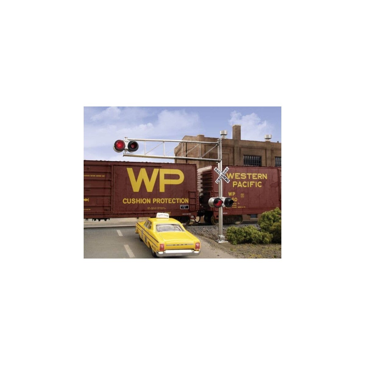 Post-1960s Cantilever Grade Crossing Signal -- Single-Lane, HO, Walthers SceneMaster 4332