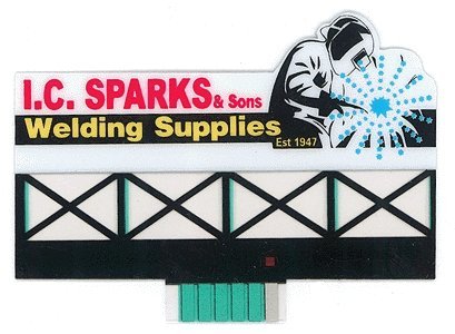 I.C. Sparks Animated Neon Billboard -- 2-1/2 x 1-7/8′ 6.4 x 4.7cm, N, Micro Structures 9382