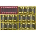 Modern Road Sign Assortment -- 15 Red Stop Signs, 60 Warning Signs - 1 Each of Sets 293-8247, 8, HO, Tichy Train Group 8257