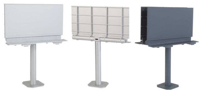Modern Single-Post Billboard -- Kit - 3-3/8 x 4-3/8 x 2-1/16′ 8.6 x 11.1 x 5.2cm, HO, Walthers SceneMaster 4252