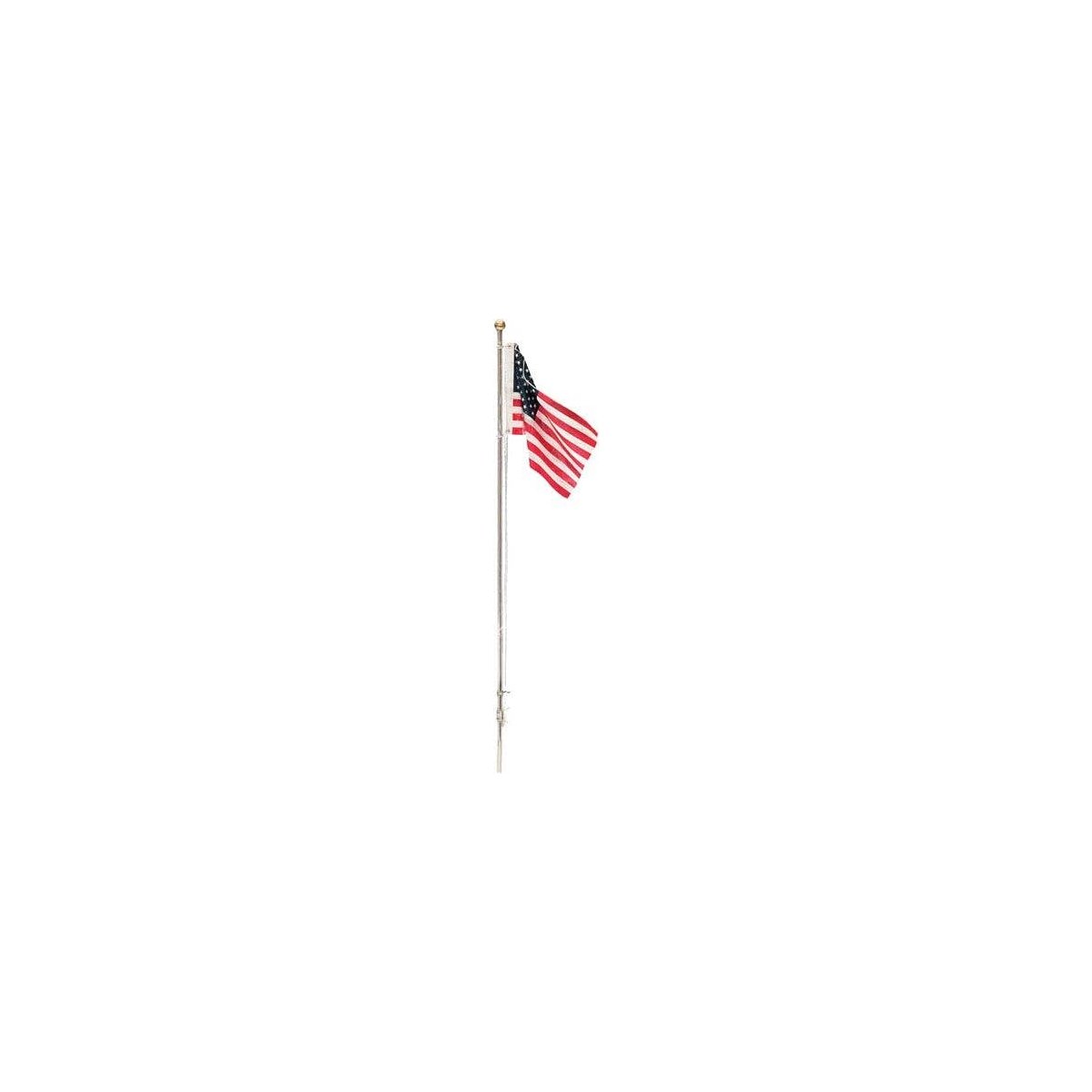 Flag Pole with U.S. Flag - Just Plug(TM) -- Medium - 4-1/8′ 10.4cm Tall, All Scales, Woodland Scenics 5951