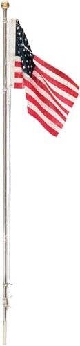 Flag Pole with U.S. Flag - Just Plug(TM) -- Medium - 4-1/8′ 10.4cm Tall, All Scales, Woodland Scenics 5951