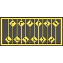 Highway Road Path (Arrow) Warning Signs -- Yellow w/Black Print 12 Pieces, 2 Each of 6 Warnings, HO, Tichy Train Group 8254