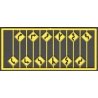 Highway Road Path (Arrow) Warning Signs -- Yellow w/Black Print 12 Pieces, 2 Each of 6 Warnings, HO, Tichy Train Group 8254