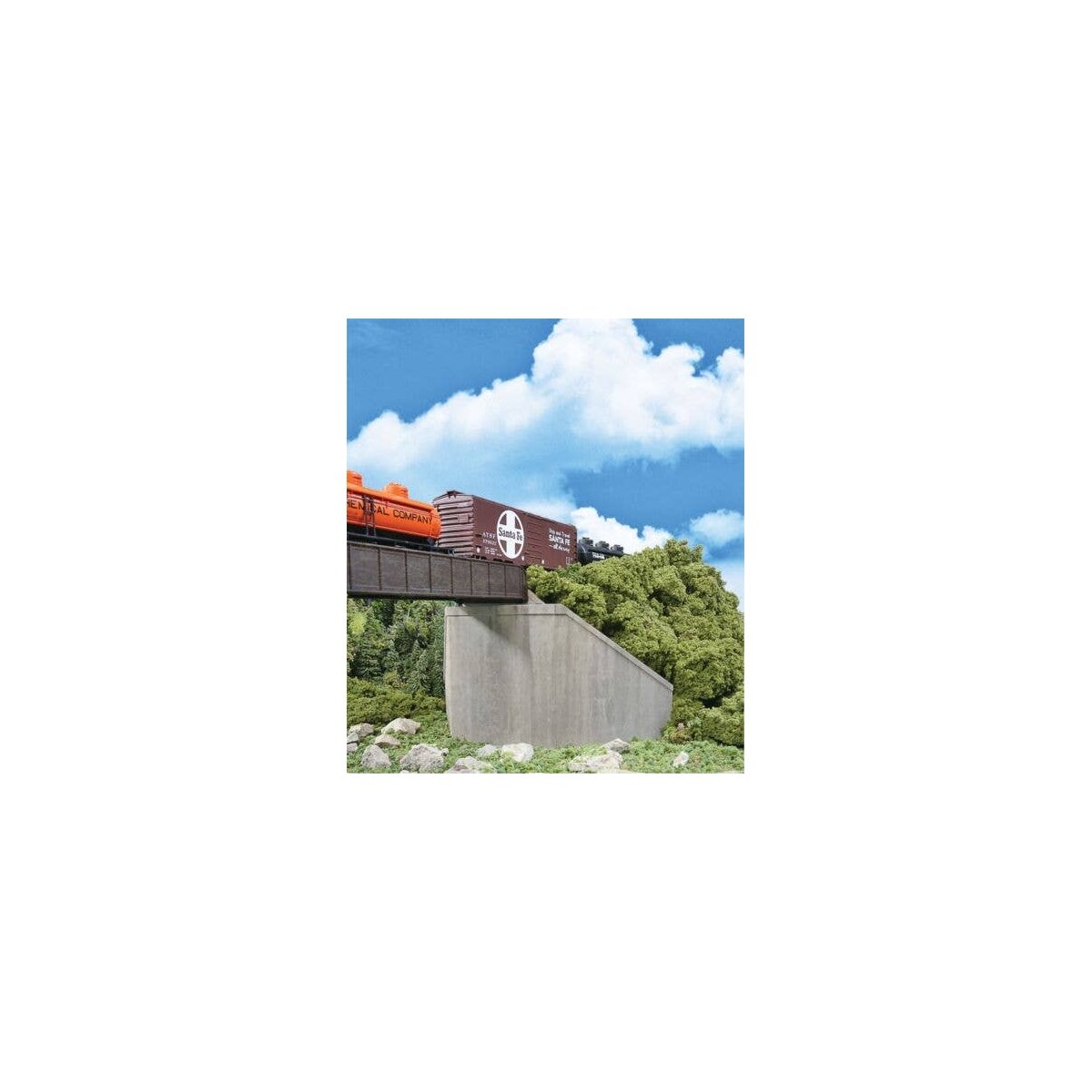 Single-Track Railroad Bridge Concrete Abutments pkg(2) -- Kit - 4-9/16 x 8-9/16 x 4-7/16′ 1, HO, Walthers Cornerstone 4551