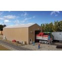Modern Single-Track Engine House -- Kit - 11 x 4-1/4 x 4-1/4′ 27.9 x 10.7 x 10.7cm, HO, Walthers Cornerstone 2985