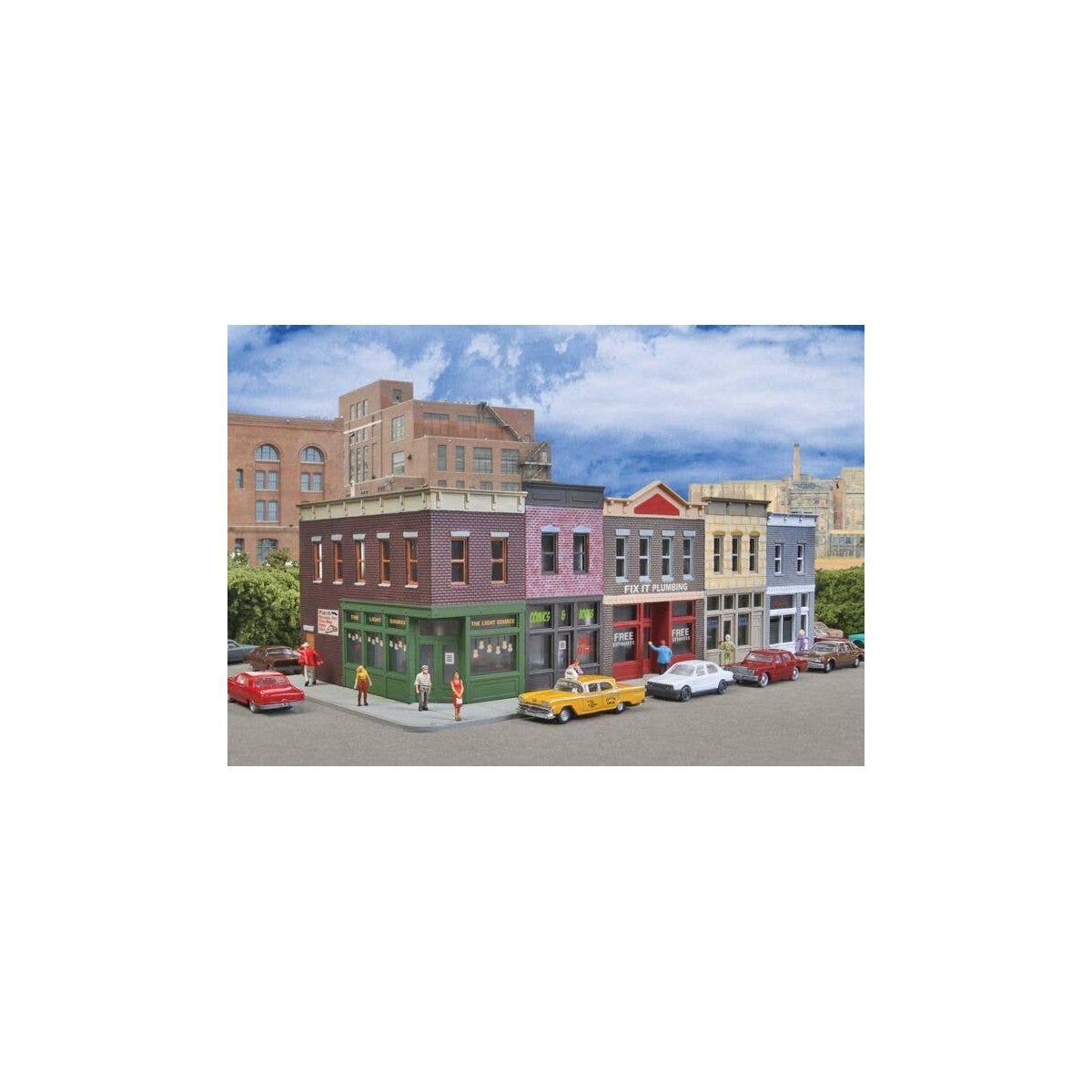 Merchant`s Row I -- Kit - 7-1/2 x 3-1/2 x 2-5/16` 19 x 8.8 x 5.8cm, N, Walthers Cornerstone 3850