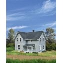 Tillman Farm House -- Kit - 4-11/16 x 4-1/4 x 4-3/8′ 11.9 x 10.7 x 11.1cm, HO, Walthers Cornerstone 3789