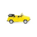 1969-1980 Volkswagen Thing 181 Convertible - Assembled -- Top Down (yellow), HO, Wiking 4048