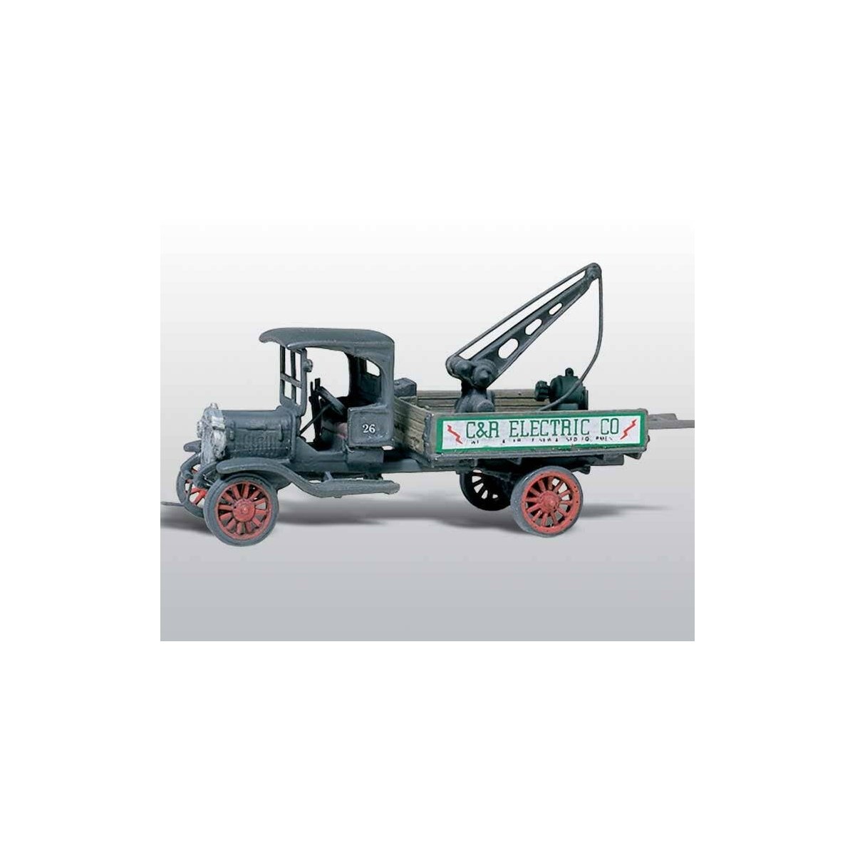 American Trucks - 1914 Diamond T (Cast Metal Kit) -- Service Truck with Winch (Dry Transfer Lettering), HO, Woodland Scenics 217