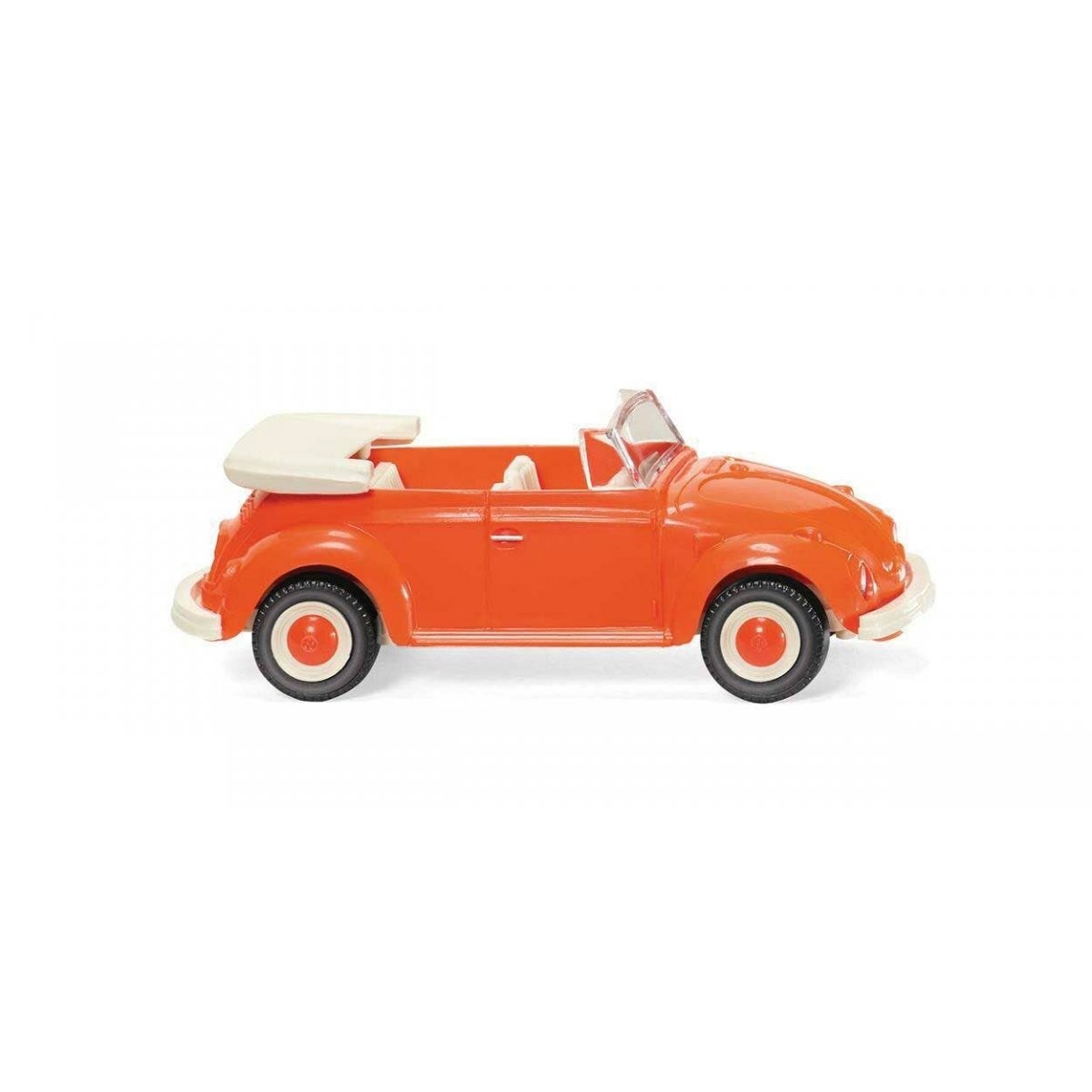 1964-1974 Volkswagen Beetle Convertible - Assembled -- Orange, White (Sieper 100th Anniversary), HO, Wiking 80209