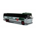 1985 MCI MC-9 Motorcoach Bus - Assembled -- Canada Coach (silver, white, green, red), HO, Iconic Replicas 870331