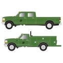 1990s Ford(R) F-250 - F-350 Standard Cab Pickup Set - Assembled1990s -- Burlington Northern (Cascade Green), N, Atlas Model Rail