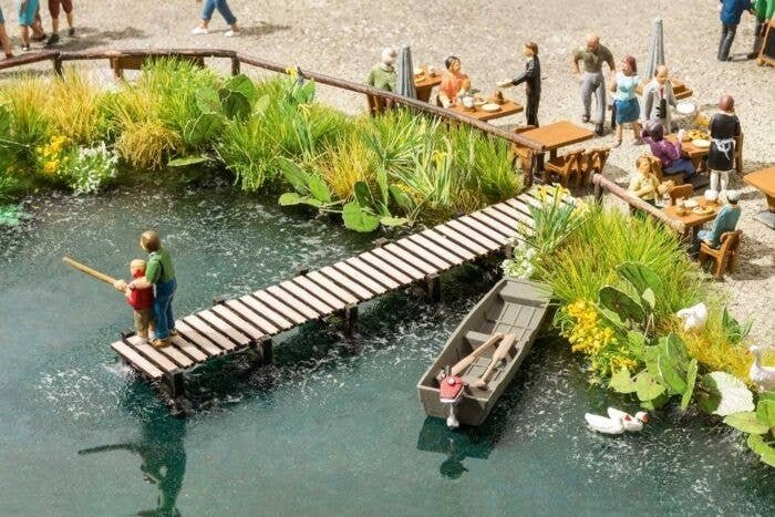 Small Shoreline Pier -- Laser-Cut Wood Kit, HO, Walthers SceneMaster 4156