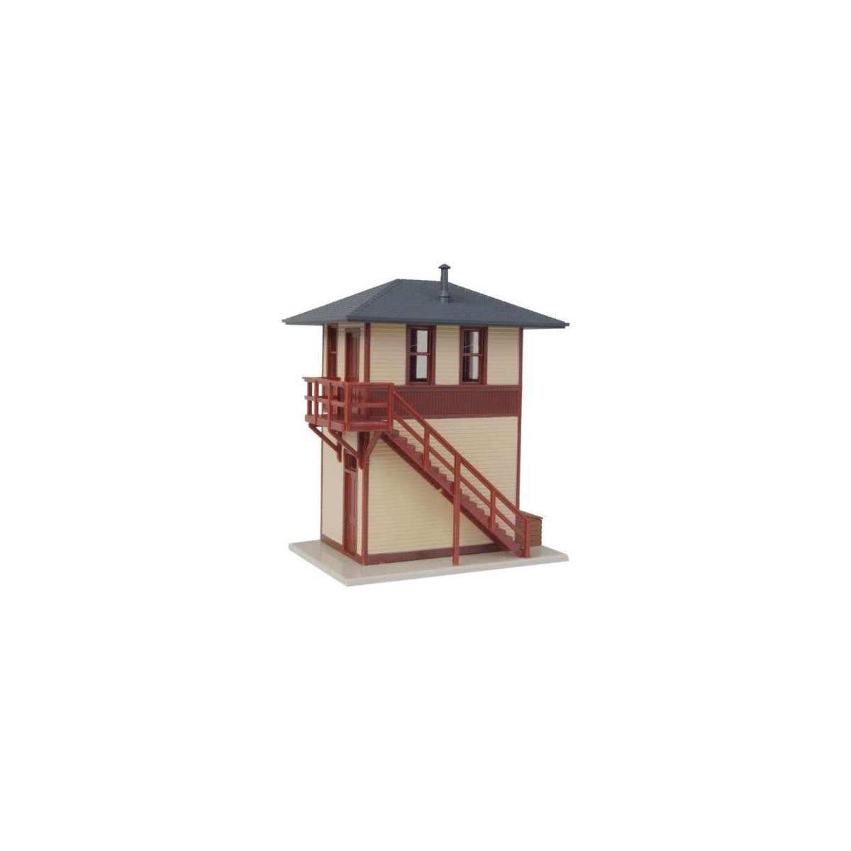 Trackside Signal Tower -- Assembled - 2-7/8 x 2-3/16 x 3-1/4′ 7.3 x 5.5 x 8.2cm, HO, WalthersTrainline 810