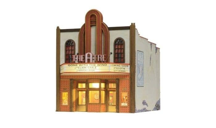 Theatre w/Lights - Built & Ready Landmark Structures(R) -- Assembled - 4-5/32 x 5-1/8 x 5-1/8′ , HO, Woodland Scenics 5054