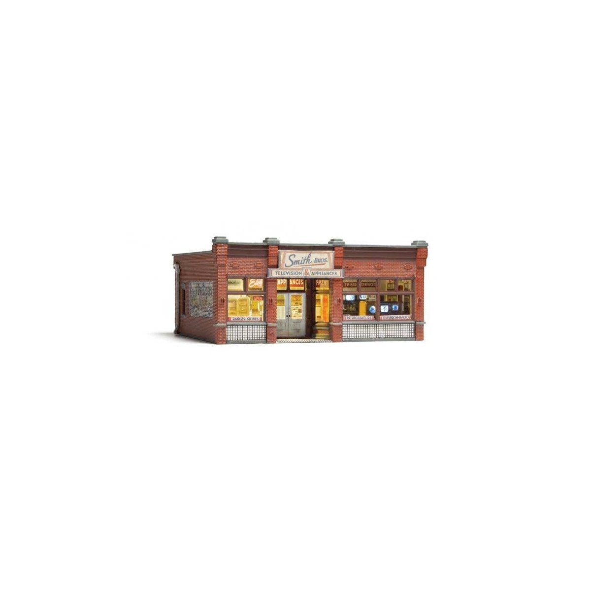 Built-&-Ready(R) - Assembled -- Smith Brothers TV & Appliance Store, HO, Woodland Scenics 5069