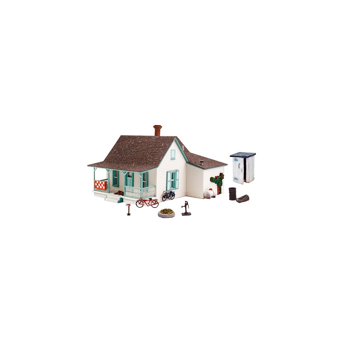 Country Cottage - Landmark Structures(R) -- Kit - 2-1/32 x 2-29/32′ 5.1 x 7.4cm, N, Woodland Scenics 5206