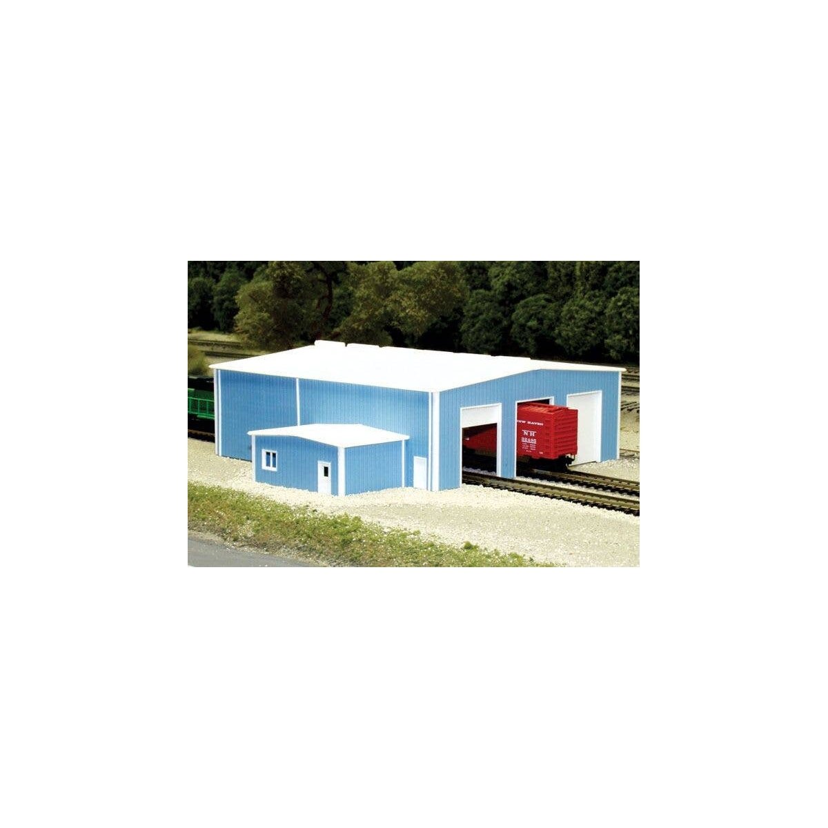 The Shops -- Scale 70 x 80′ 21.3 x 24.4m (blue), N, Pikestuff 8014