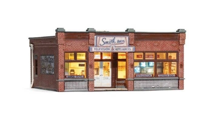 Built-&-Ready(R) - Assembled -- Smith Brothers TV & Appliance Store, N, Woodland Scenics 4959