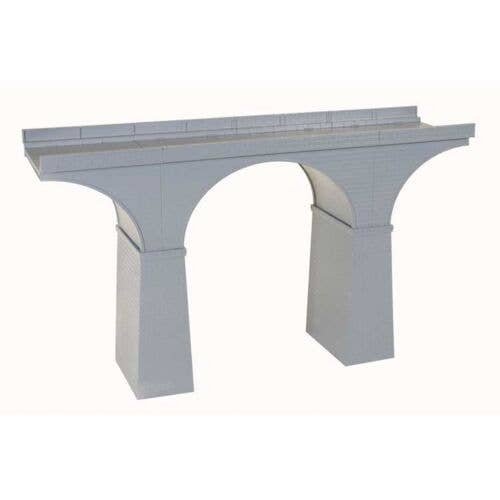 Double-Track Cut-Stone Viaduct -- 18 x 5-1/4′ cm, Variable Height, HO, Atlas Model Railroad Co. 70000226