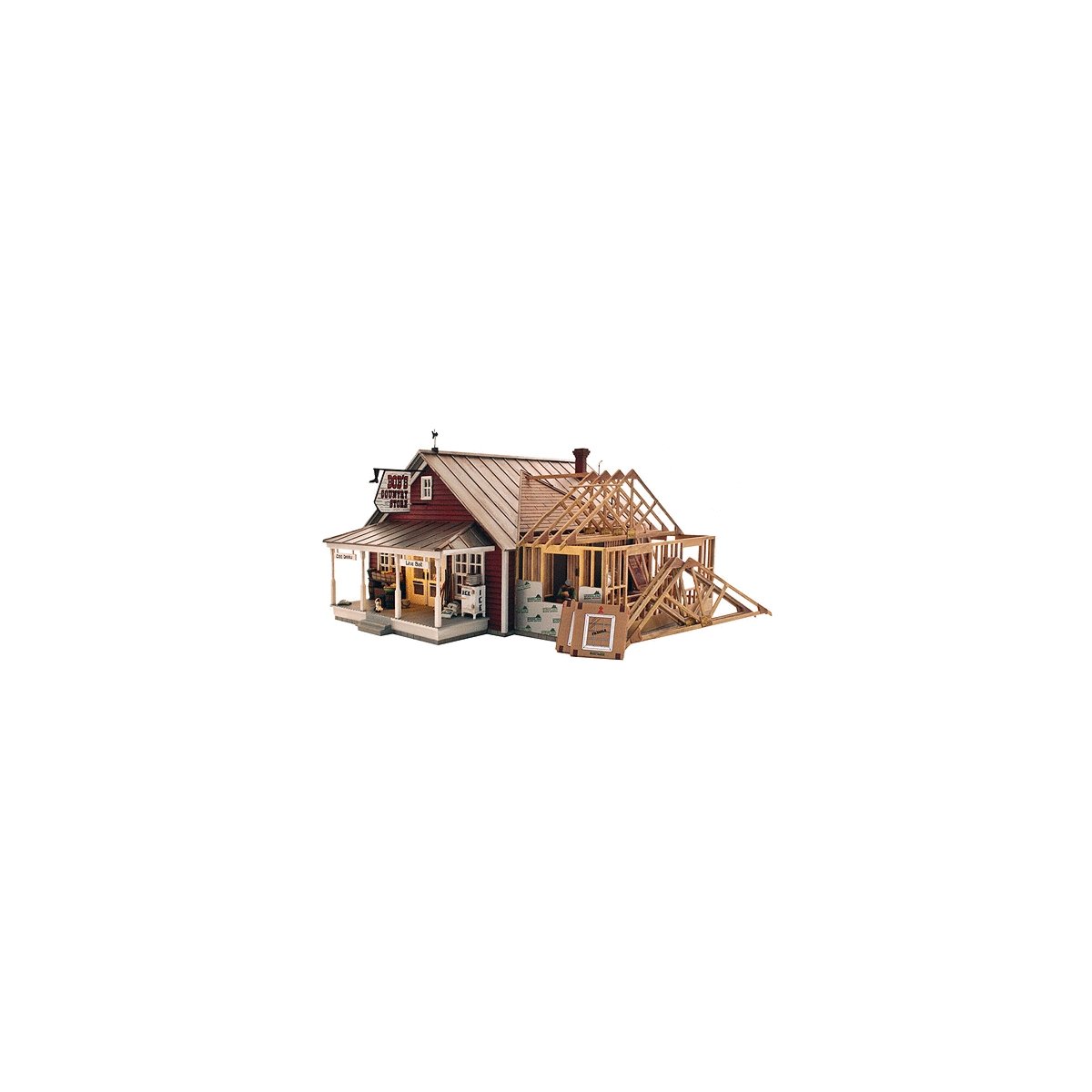 Country Store Expansion - Built-&-Ready Landmark Structures(R) -- Assembled - 13-1/8 x 11′ 33.3 , O, Woodland Scenics 5845