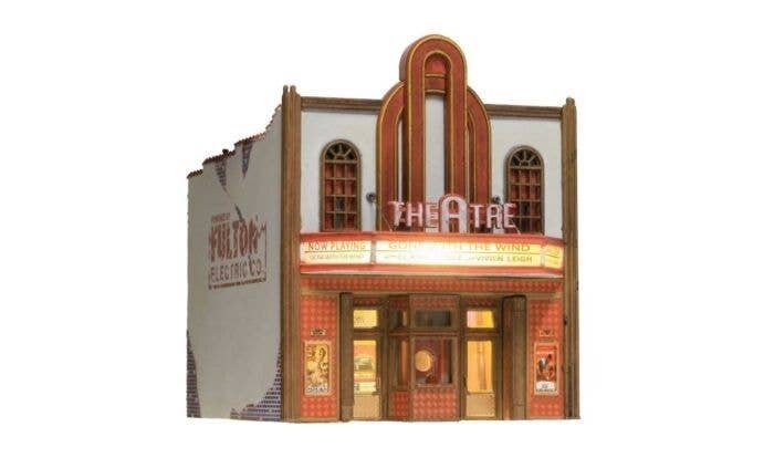 Theatre w/Lights - Built & Ready Landmark Structures(R) -- Assembled - 2-1/4 x 2-3/4 x 2-13/16′ , N, Woodland Scenics 4944