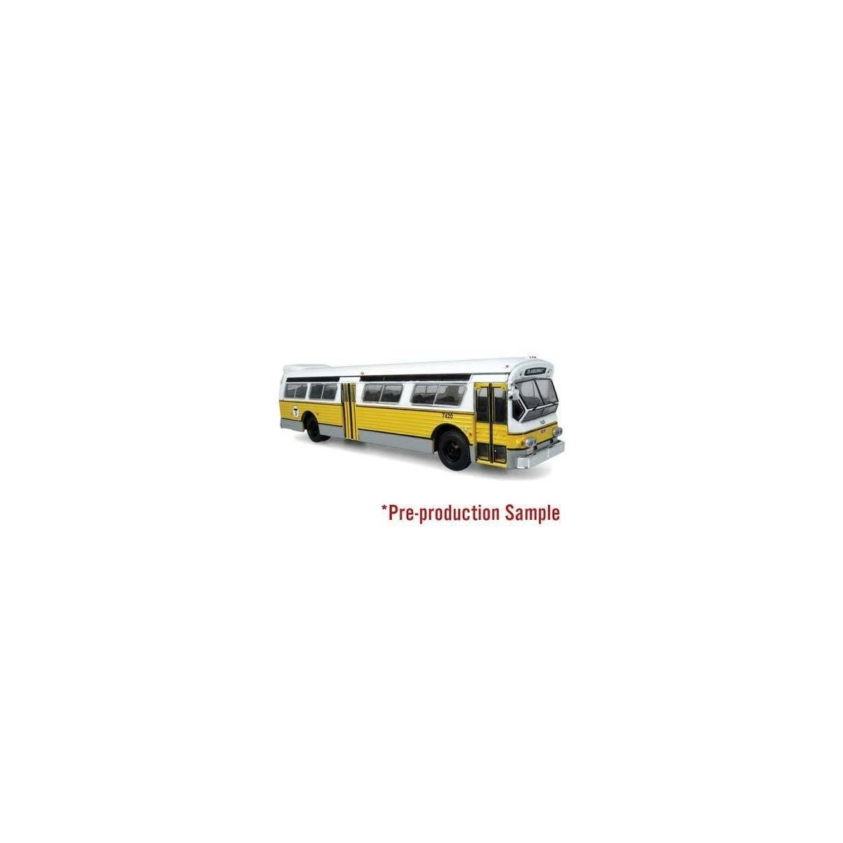 1980 GM Flxible 53102 (Fishbowl) Bus - Assembled -- MBTA Boston (white, yellow, silver, 39 Arborway), HO, Iconic Replicas 870453
