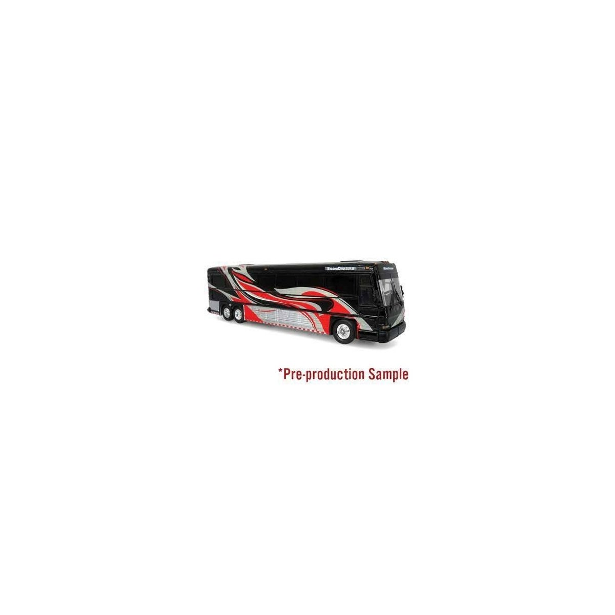 MCI D4000 Coach - Assembled -- IconiCruiser (black, red, silver), HO, Iconic Replicas 870479