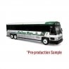 MCI D4000 Coach - Assembled -- Peter Pan (white, silver, green), HO, Iconic Replicas 870484