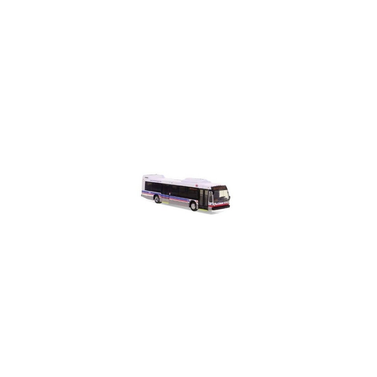 Nova Bus LFSD Transit Bus - Assembled -- Chicago Transit Authority CTA (white, gray, blue, red), HO, Iconic Replicas 870499