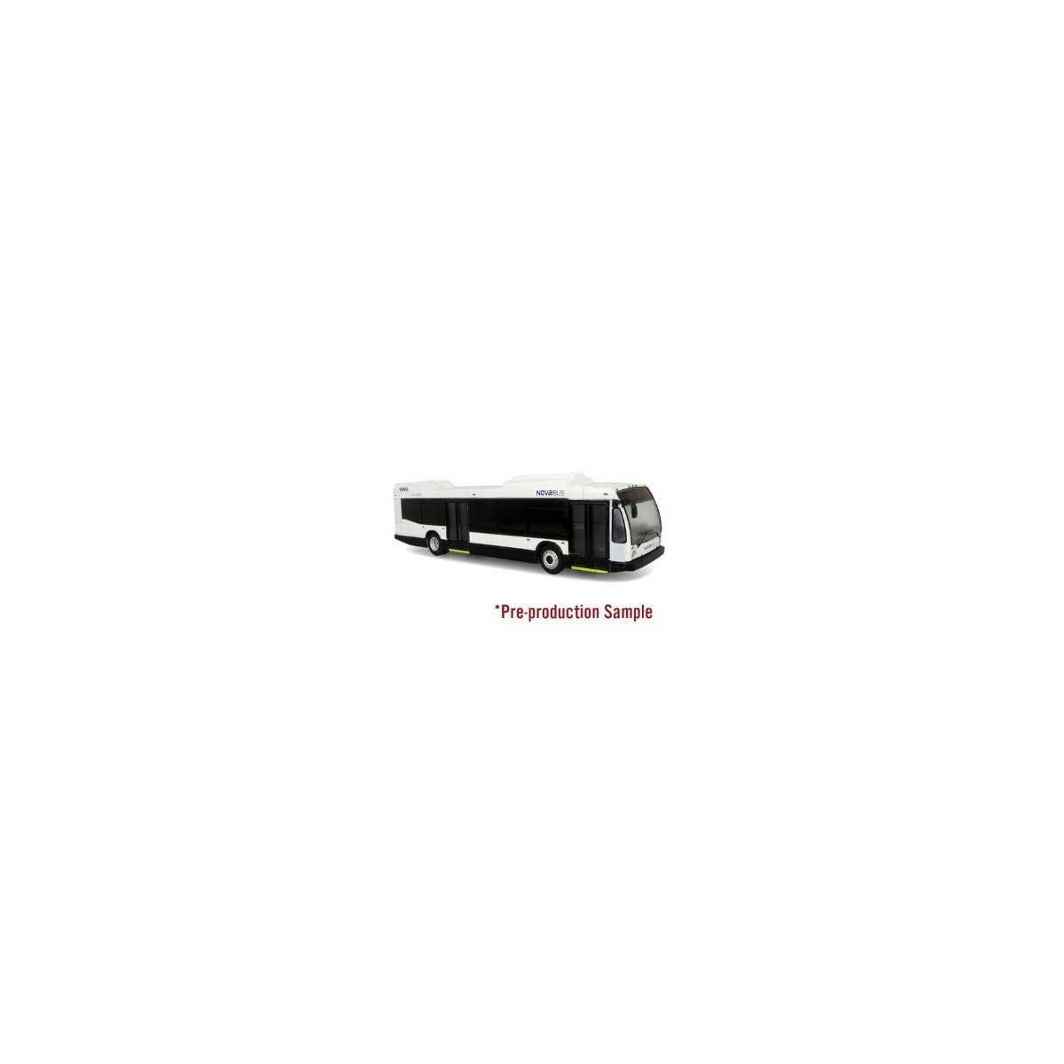 Nova Bus LFSD Transit Bus - Assembled -- Painted, Unlettered (white, silver), HO, Iconic Replicas 870502