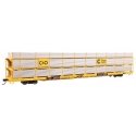 89′ Flatcar w/Tri-Level Shielded Auto Rack - Ready to Run -- Chesapeake & Ohio 850494, TTKX Flat, HO, WalthersMainline 8308