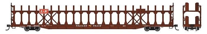 89′ Flatcar w/Bi-Level Open Auto Rack - Ready to Run -- Louisville & Nashville 961200, HO, WalthersMainline 8041