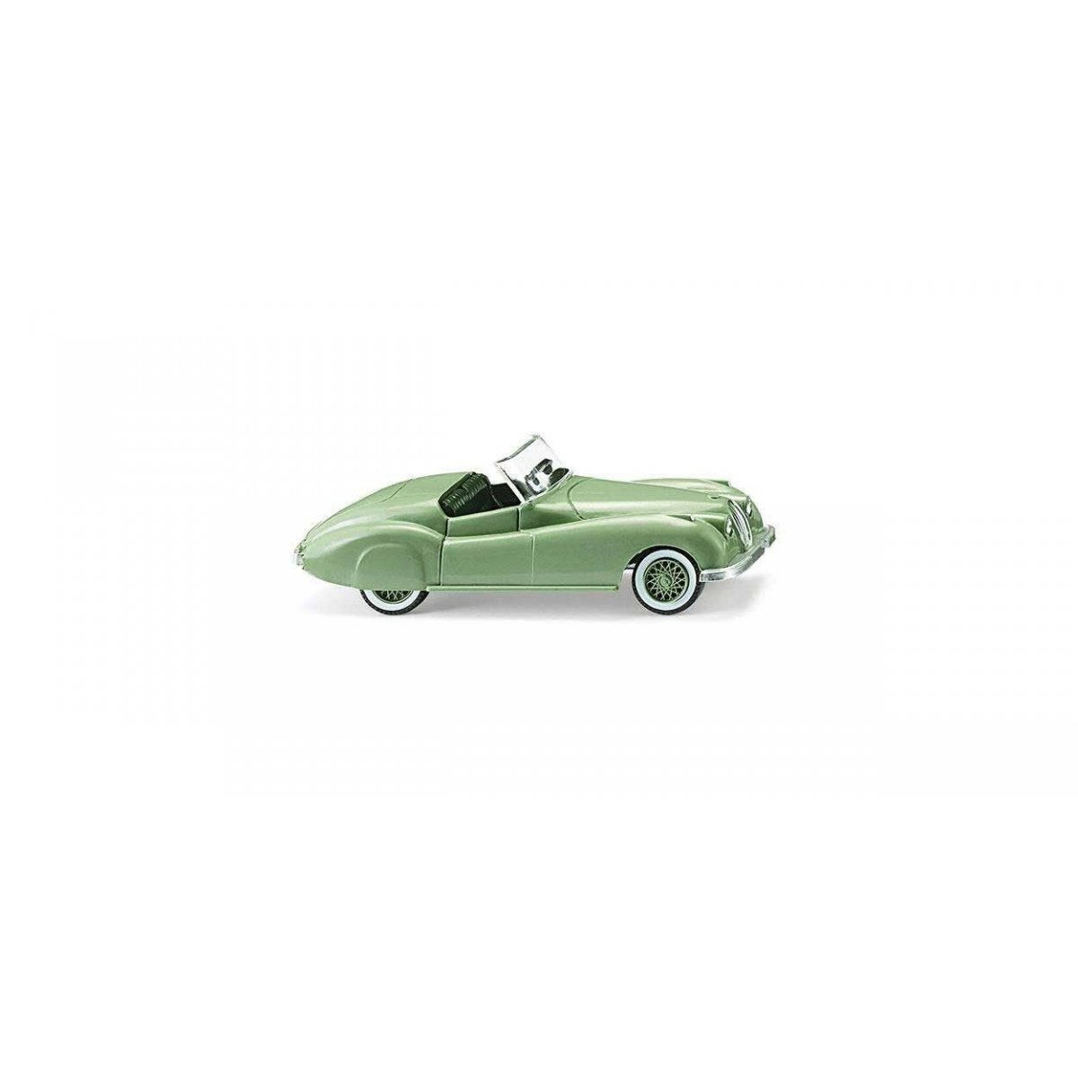 1948-1954 Jaguar XK 120 Roadster Convertible - Assembled -- Top Down (light green), HO, Wiking 80104