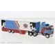 Kenworth K100 Aerodyne Sleeper-Cab Semi Tractor w/Racing Trailer - Assembled -- Richard Petty Enterprises (blue, red, white, bla